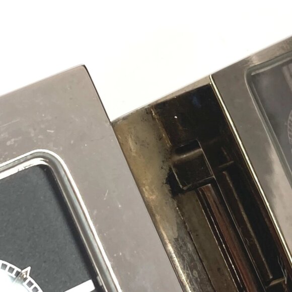 GUCCI REF0840 Logo Travel Watch Watch Interior Table clock SS Silver - Picture 14 of 16